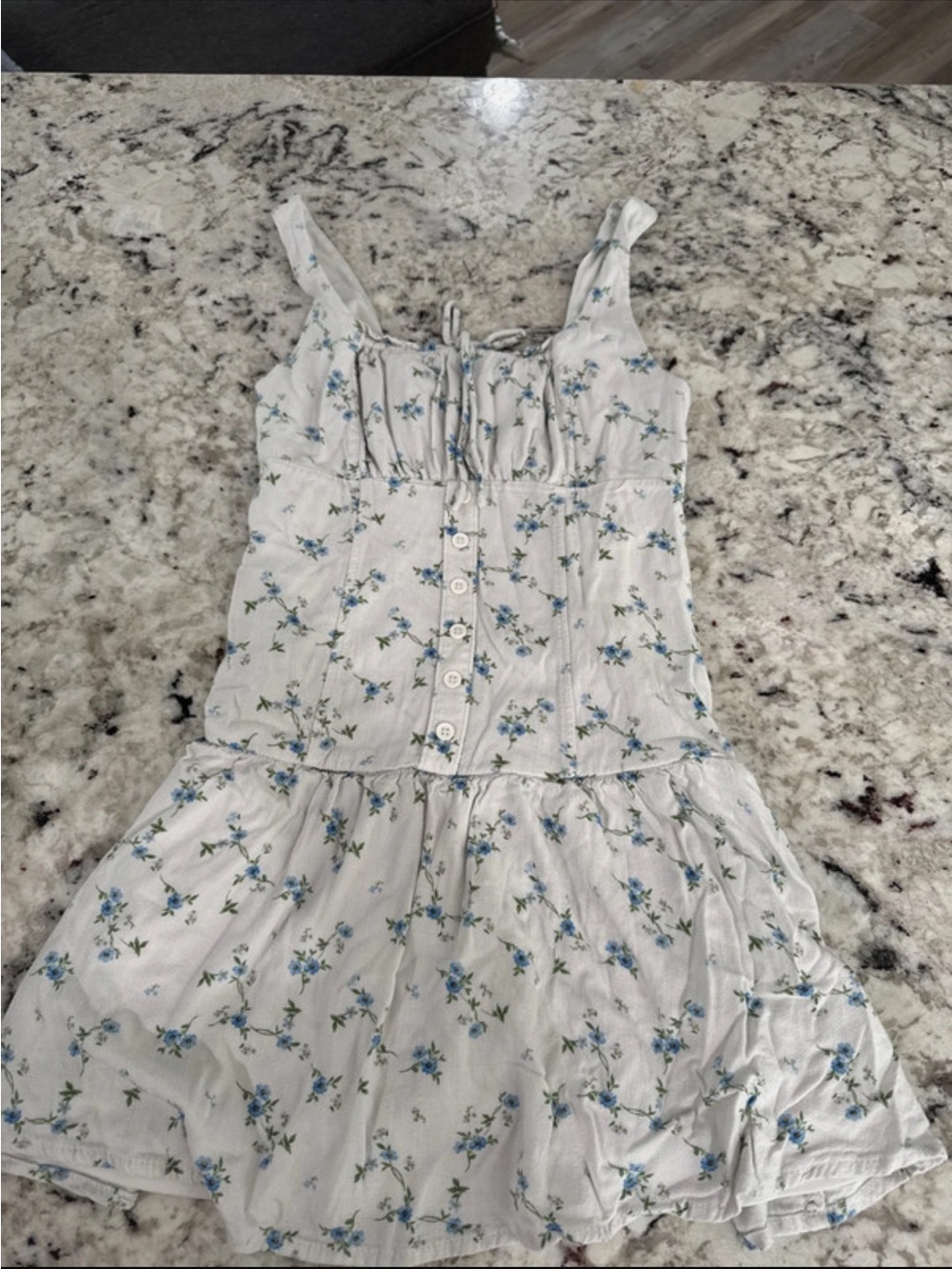 wild fable White Sundress with Blue Floral Print